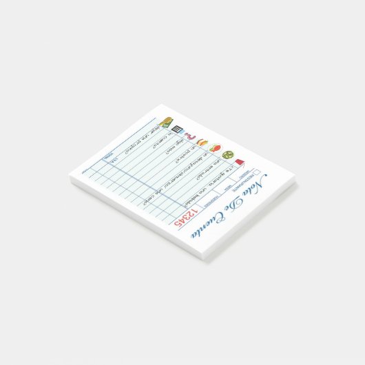 Karo des Spanischen Rollenspielrestaurants Post-it Klebezettel (angewinkelt)