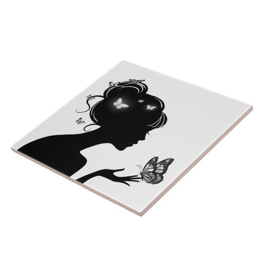 Karo Die weiße Schmetterlinge Fliese (Seite)