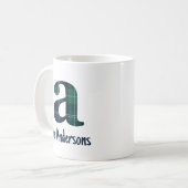 Karo-Druck Kleinbuchstabe Buchstabe a Initiale und Kaffeetasse (Vorderseite Links)