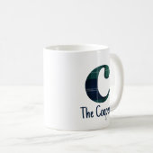 Karo-Druck Kleinbuchstabe c Initiale und Name Kaffeetasse (VorderseiteRechts)