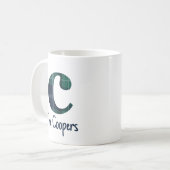Karo-Druck Kleinbuchstabe c Initiale und Name Kaffeetasse (Vorderseite Links)