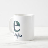 Karo-Druck Kleinbuchstabe e Initiale und Name Kaffeetasse (Vorderseite Links)