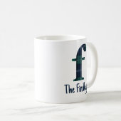 Karo-Druck Kleinbuchstabe f Initiale und Name Kaffeetasse (VorderseiteRechts)