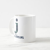 Karo-Druck Kleinbuchstabe j Initiale und Name Kaffeetasse (Vorderseite Links)