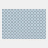 Karo Dusty Blue Checkered Geschenkpapier Set (Vorderseite 3)