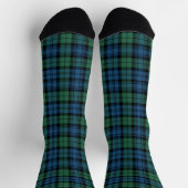 Karo Elegant Campbell Grün Rustikaler Tartan Socken (Oben)