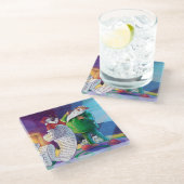 Karo es zweimal malen glasuntersetzer (Schrägansicht)