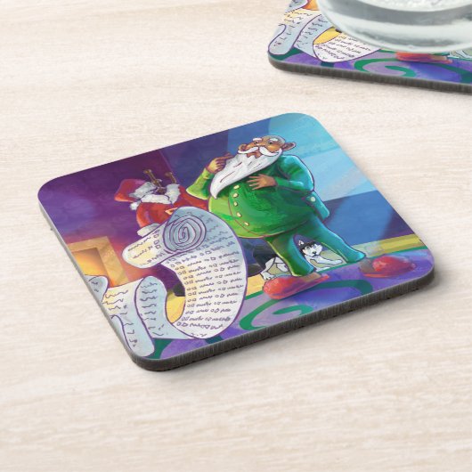 Karo es zweimal Santa Untersetzer (Linke Seite)