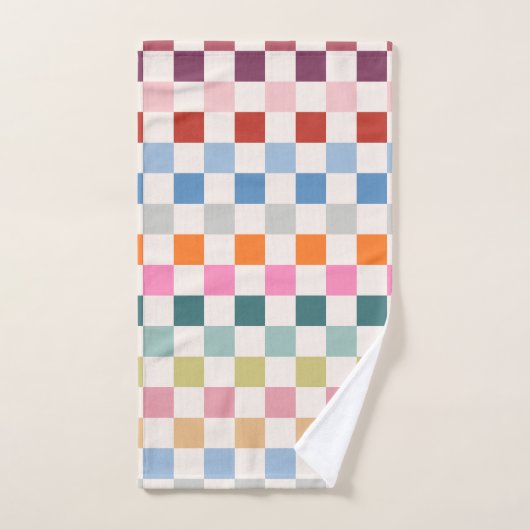 Karo - farbenfrohe Prüfmuster Badhandtuch Set (Handtuch)