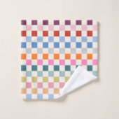 Karo - farbenfrohe Prüfmuster Badhandtuch Set (Waschlappen)