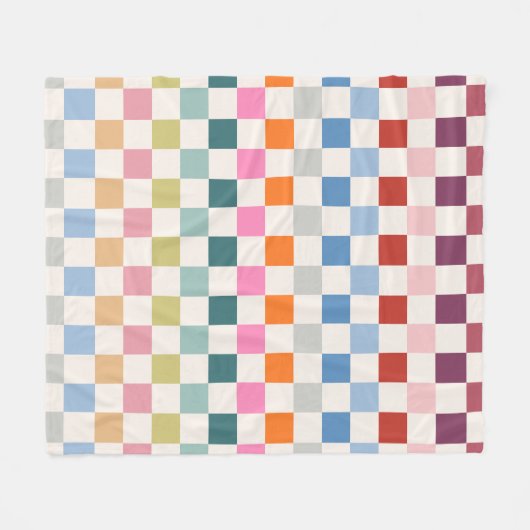 Karo - farbenfrohe Prüfmuster Fleecedecke (Vorderseite (Horizontal))