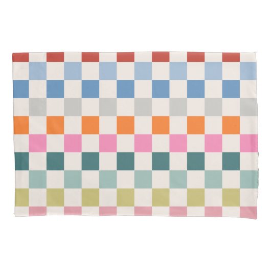 Karo - farbenfrohe Prüfmuster Kissenbezug (Vorderseite)