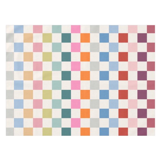 Karo - farbenfrohe Prüfmuster Tischdecke (Vorderseite (Horizontal))