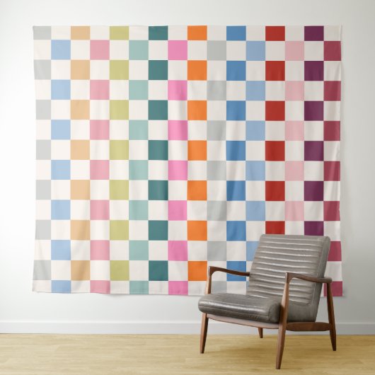Karo - farbenfrohe Prüfmuster Wandteppich (Beispiel (Horizontal))