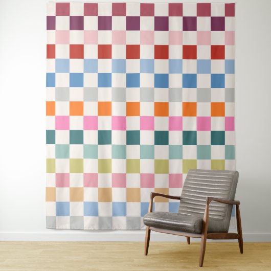 Karo - farbenfrohe Prüfmuster Wandteppich (Beispiel)