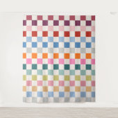 Karo - farbenfrohe Prüfmuster Wandteppich (Vorderseite)