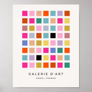 Karo Farbiges geometrisches Schachbrett des Mittel Poster