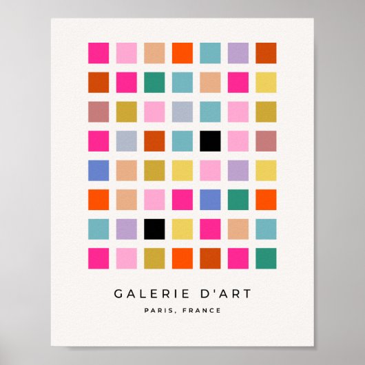 Karo Farbiges geometrisches Schachbrett des Mittel Poster (Vorne)