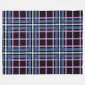 Karo-Fleece-Decke – Blau und Lavendel kariert Fleecedecke (Vorderseite (Horizontal))