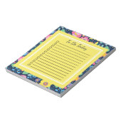 Karo für den  "Navy Blue Niedlich Blume", um Notep Notizblock (Rotiert)