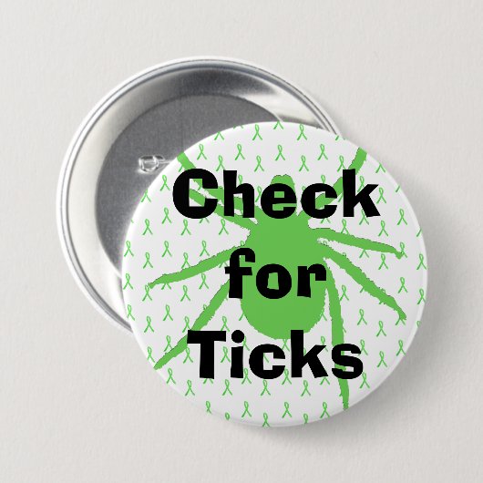 Karo für Ticks - Lyme-Krankheitsanzeiger Button (Vorne & Hinten)