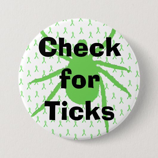 Karo für Ticks - Lyme-Krankheitsanzeiger Button (Vorderseite)