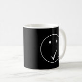 Karo Gesicht - Tick C01/Weiß. Kaffeetasse (VorderseiteRechts)