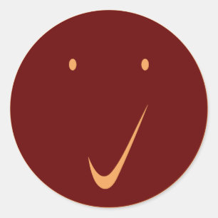 Karo Gesicht - Tick/Orange. Rechteckaufkleber Runder Aufkleber