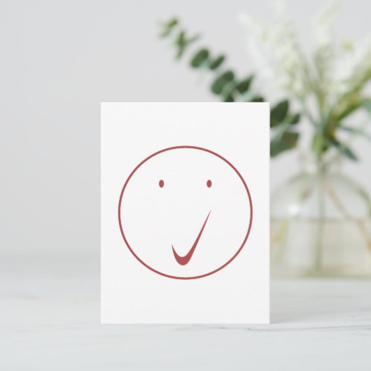 Karo Gesicht - Tick/Schwarz. Postkarte (Stehend Vorderseite)