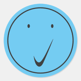 Karo Gesicht - Tick/Schwarz. Runder Aufkleber