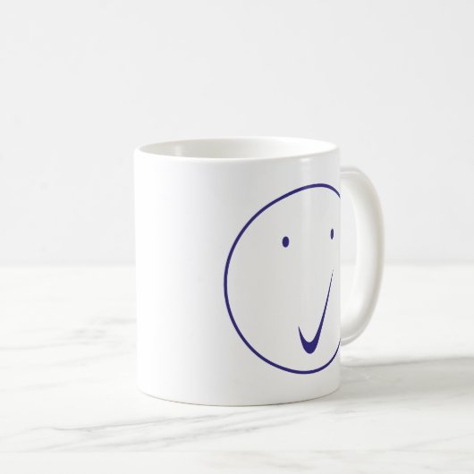 Karo Gesicht - Tick, Transp/Blau. Kaffeetasse (VorderseiteRechts)