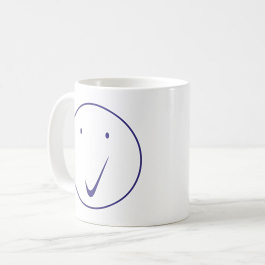 Karo Gesicht - Tick, Transp/Blau. Kaffeetasse (Vorderseite Links)