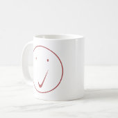 Karo Gesicht - Tick, Transp/Rot. Kaffeetasse (Vorderseite Links)