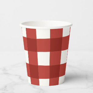 Karo Gingham Kirsch Mädchen Geburtstag Pappbecher