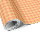 Karo Gingham Pattern Wrapping Paper, Orange Geschenkpapier (Rolleneckpunkt)