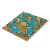 Karo Gold und Turquoise. Turquoise Fliese (Seite)