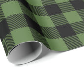 Karo Green und Black Buffalo Geschenkpapier (Rolleneckpunkt)