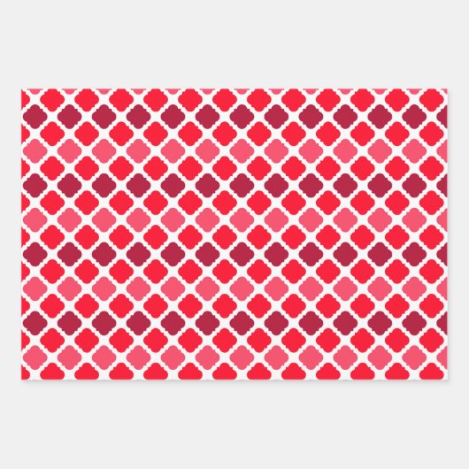 Karo-, Herz- und Streifen, umhüllende Papierblätte Geschenkpapier Set (Vorderseite)