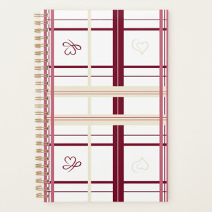 Karo-Herzen Spiral-Planer - Whimsical Burgund  Planer
