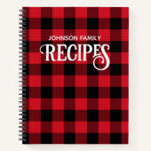 Karo Holiday Red and Black Buffalo Familienrekord Notizblock (Vorderseite)