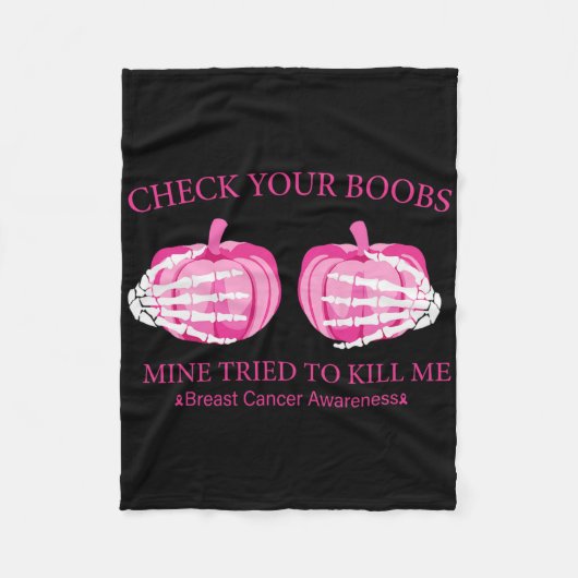 Karo Ihr Brustüberleben Rosa Ribbon Brustkanone Fleecedecke (Vorderseite)