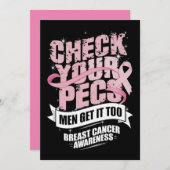 Karo Ihre Pecs Männer Brustkrebs-Bewusstsein Dankeskarte (Vorne/Hinten)