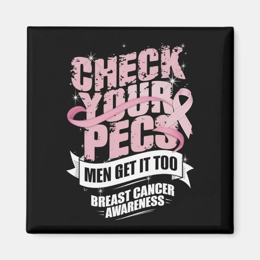 Karo Ihre Pecs Männer Brustkrebs-Bewusstsein Magnet (Vorne)