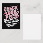 Karo Ihre Pecs Männer Brustkrebs-Bewusstsein Mitteilungskarte (Vorne/Hinten)