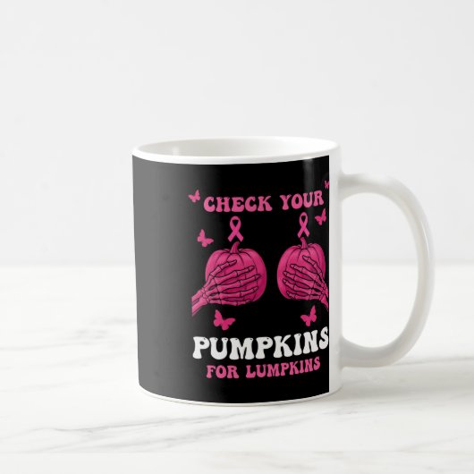 Karo Ihre Pumpkins Brustkrebs Bewusstsein Halbe Kaffeetasse (Rechts)