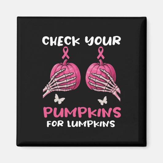 Karo Ihre Pumpkins Brustkrebs Bewusstsein Halbe Magnet (Vorne)