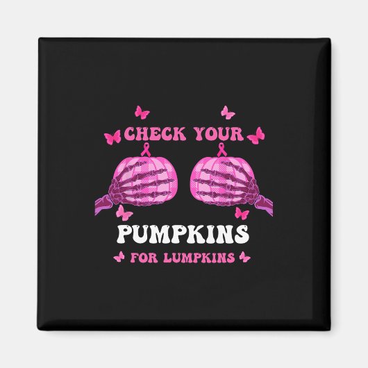Karo Ihre Pumpkins Brustkrebs Bewusstsein Halbe Magnet (Vorne)