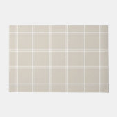 Karo in Beige und Weiß Fußmatte (Vorderseite)