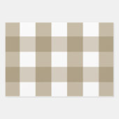 Karo in Beige und Weißbüffel Geschenkpapier Set (Vorderseite)