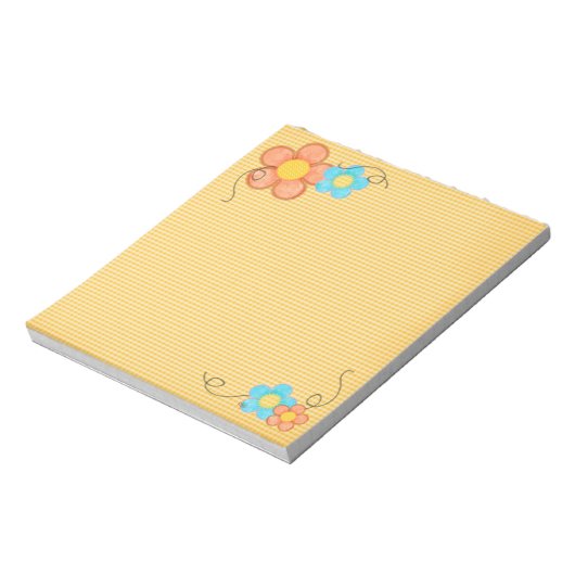 Karo in Blume Notizblock (Rotiert)